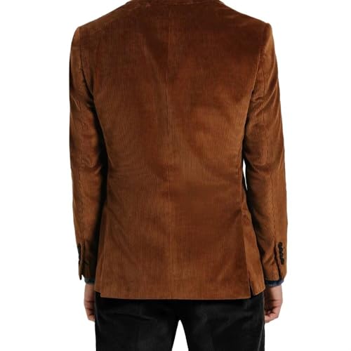 Men's Green Corduroy Cotton Slim Fit Casual Long Sleeve Peak Lapel Blazer for Men, Formal and Informal Events4