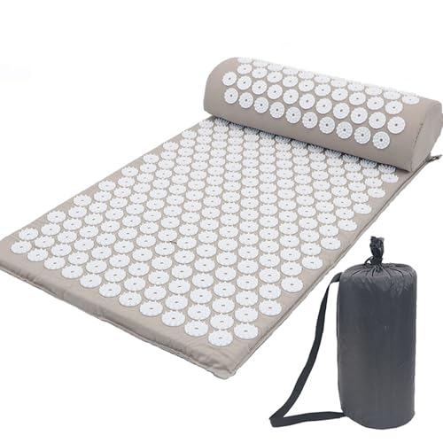 DXIA Esterilla de Acupresión, Juego de Colchoneta y Almohada para Acupresión, Esterilla Masaje Todo el Cuerpo, Cojin Masajeador para Aliviar el Dolor de Espalda y Cuello