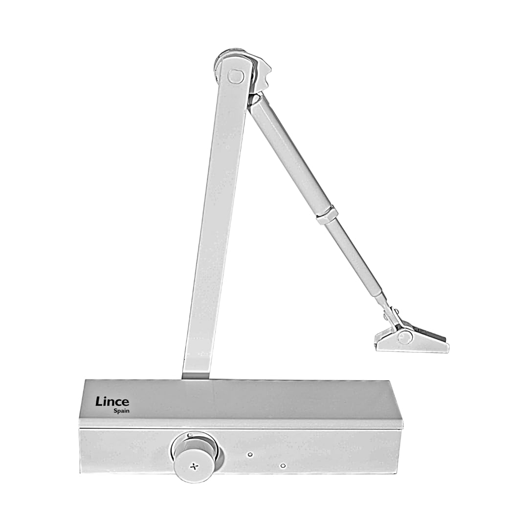 Door Closer for Doors LINCE Force 2-3-4-5 for 20-100 Kilos (44-220 pounds) White,Certified to UNE-EN1154 Standard