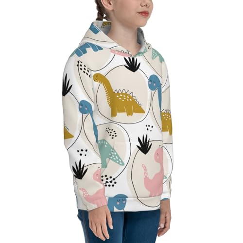 Cute Dinosaurs Kids Pullover Hoodies Boys Sweatshirts Girls Athletic Clothes with Pocket3
