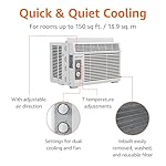 Amazon Basics 5000 BTU Small Window Air Conditioner, Up to 150 Sqf, Window AC Units with Cool and Fan Functions, Washable Filter, Adjustable Window Fit, Intuitive Mechanical Controls, White - Image 2