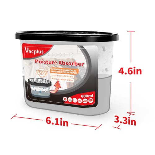 Image of Vacplus 12.5 OZ Moisture Absorber, Odor Remover, Activated Charcoal