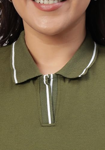 Image of Wear Your Opinion Women's Plus Size Tipped Collar Neck Polo Tshirt