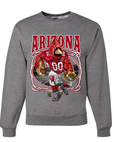 Image of Wild Bobby Arizona Fan AR Fantasy Football Crewneck Sweatshirt, Heather Grey-01, XXL