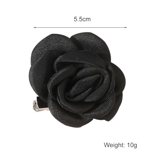 Image of Handmade Camellia Flower Boutonniere Stick Brooch for Women Bohemia Fabric Floral Lapel Pin Stylish Vintage Pin Corsage for Women Jewelry Gifts