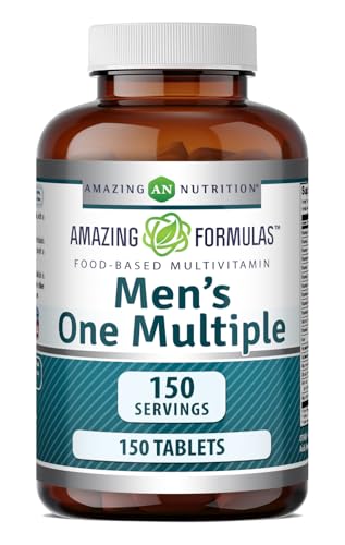 Amazing Formulas Men's One Multivitamin Supplement | Food Based | 150 Tablets | Perfect Blend of Vitamins, Minerals & Probiotics | Non-GMO | Gluten-Free | Made in USA