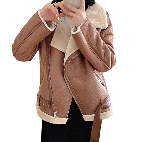 Manteau de motard chaud femme contre le froid avec poches zippées