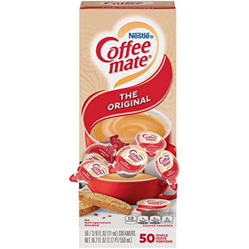 Nestle Coffee mate Coffee Creamer, Original, 0.375oz Liquid Creamer Singles, Box of 50 Singles