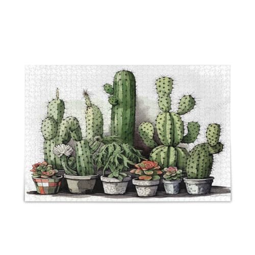 Kutsu Puzzle de plante de cactus de 1000 pièces pour enfants, adolescents, adultes, famille