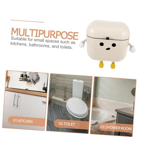 Caneca colgante para compost de cocina con tapa beige miniatura 3