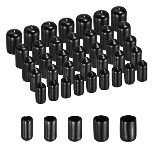 Tapas protectoras de goma redondas para protectores de rosca de tornillo negros 2