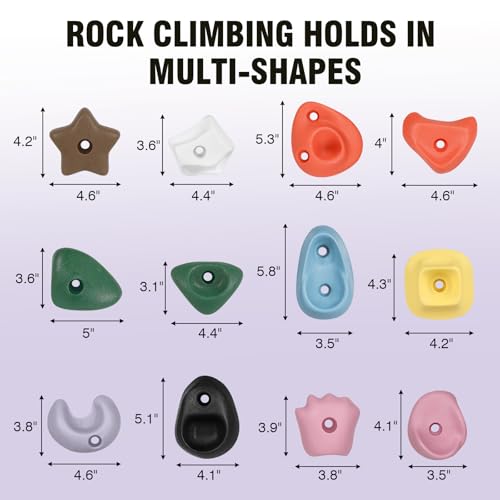 image for SEKKVY 36-Pack Kids Climbing Holds - Toddler Rock Climbing Toy Set wit