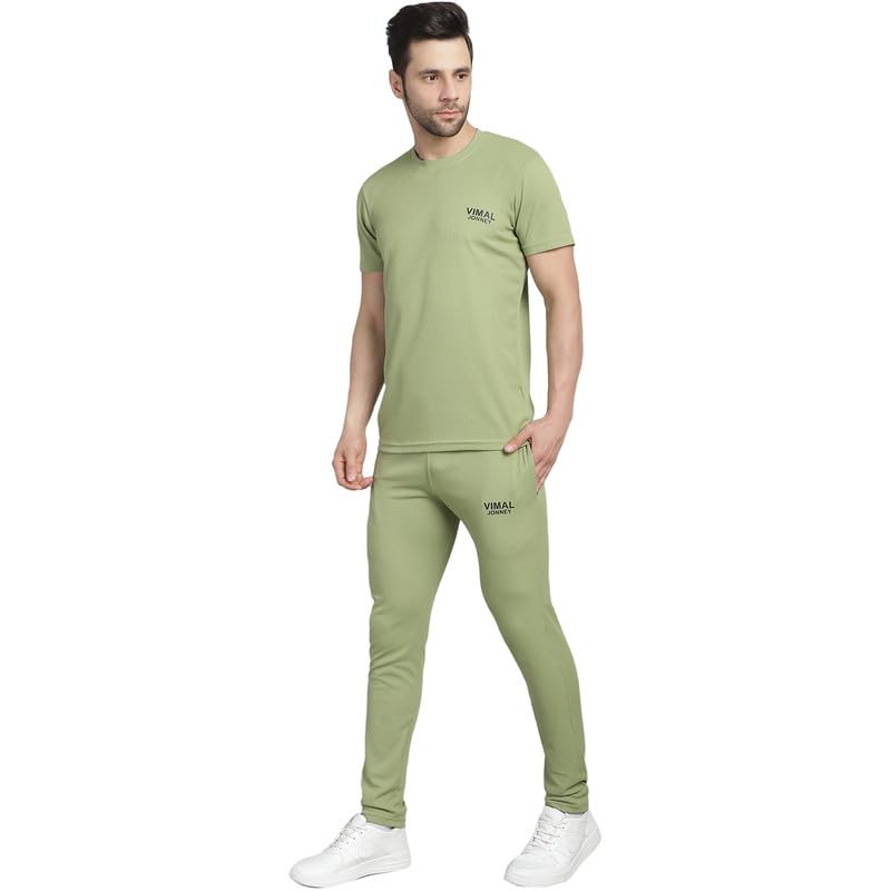 Image of Mack Jonney Solid Polyester Lycra Casual Style Half Sleeves Co-Ord Set Trackuit For Men-P-MACK52989-Box T D10 2