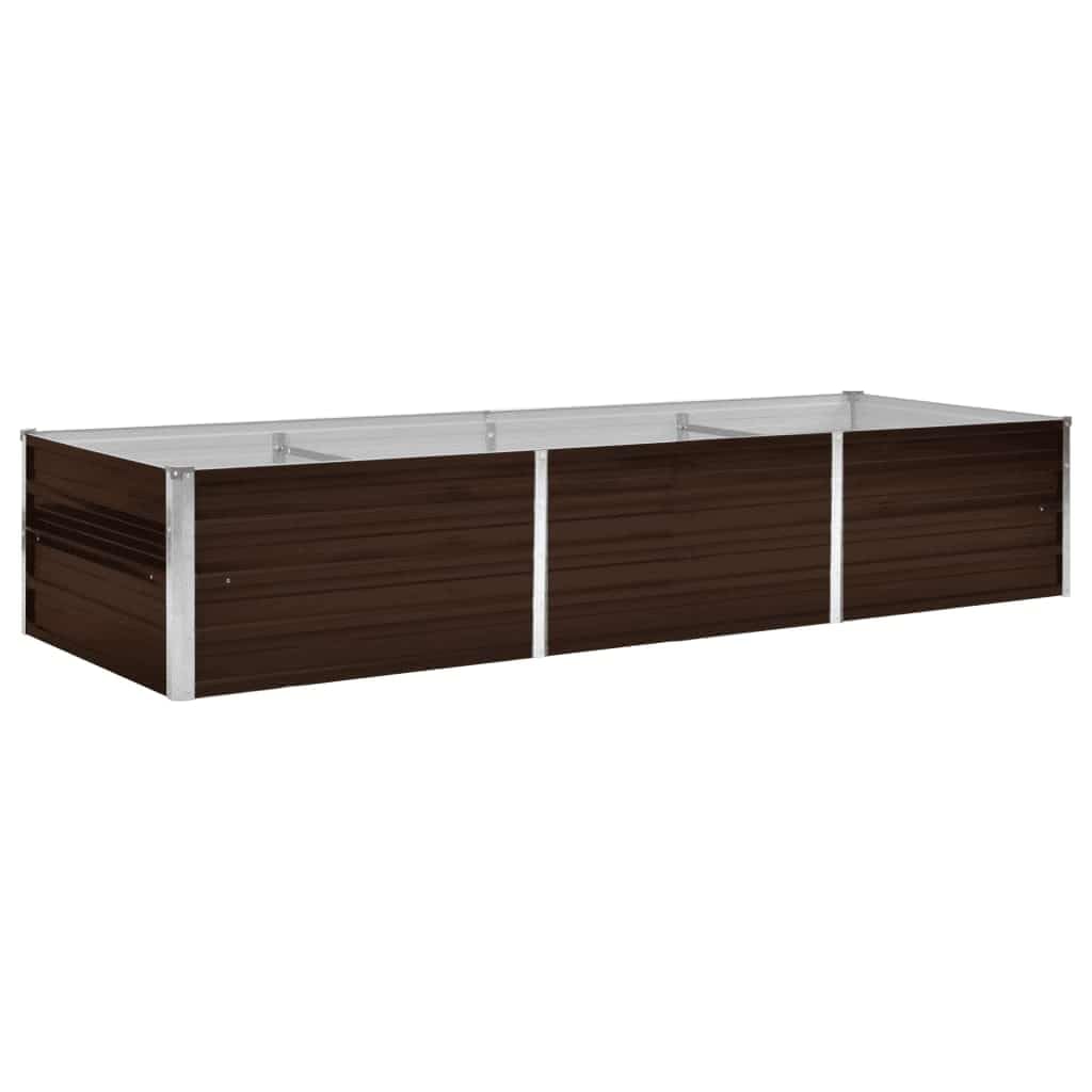 Letto Rialzato da Giardino 240x80x45 cm Orto in Acciaio Marrone | Vasca rettangolare in acciaio per orto e fiori, adatta per organizzare gli spazi verdi in giardino, patio o balcone
