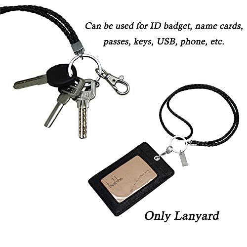 Boshiho Office Lanyard, PU Leather Lanyard Neck Strap with Strong Clip and Keychain for Keys ID Badge Holder, USB - Image 3
