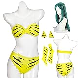 AIUKAKP Urusei Yatsura Cosplay Costume Swimsuit Bikini Swimwear Halloween With Wig Suit Women