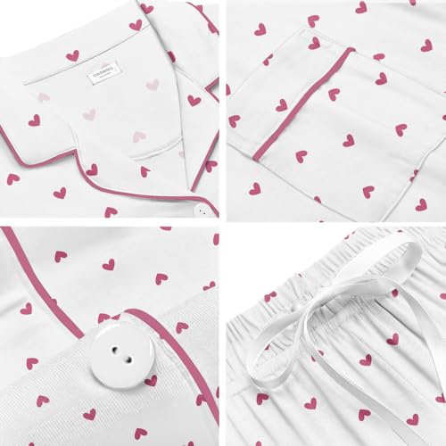 Image of SWOMOG Womens Button Down Pajamas Set Short Sleeve Sleepwear Bride Soft Pj Lounge Sets XS-3XL