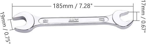 Miniatura 2 de Utoolmart Llave doble de extremo abierto, llave métrica de 7.283 in de longitud, herramienta de reparación de llaves de 0.669 in x 0.748 in, acero