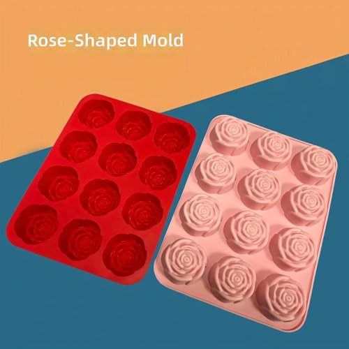 Molde de silicona para flores rosas, 12 cavidades miniatura 2