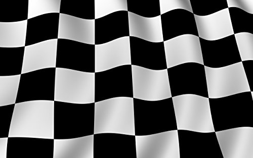 SoCal Flags Brand Checkered Flag 3x5 Foot Polyester Black White Checkered Flag - Sold by a Proud American Company Weather Resistant Durable - 100d Material Not See Thru