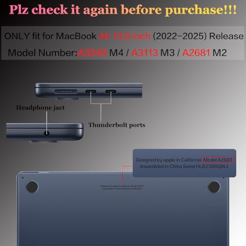 CISSOOK Case Compatible with MacBook Air 13.6 Inch 2022 2024 2025 Release Model A2681 M2 A3113 M3 A3240 M4 Astronaut, Clear Black Space Hard Shell with Keyboard Cover for MacBook Air 13.6", Astronaut