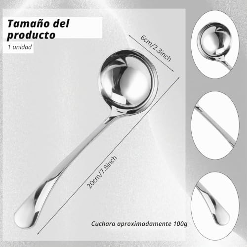 Miniatura 2 de Cucharón Pequeño De 7.9 Pulgadas, Cucharón De Salsa De Acero Inoxidable 18 10, Cucharón De Salsa Pequeño Plateado Para Cucharar Salsas O Salsas