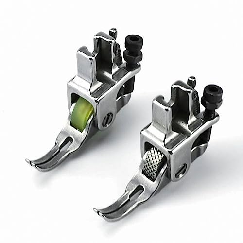 Blooy 2 pcs Roller Zipper Presser Foot para máquina de coser miniatura 2