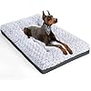 POCBLUE Deluxe Washable Dog Bed for Large Dogs Dog Crate Mat 35 Inch Comfy Fluffy Kennel Pad Anti-Slip for Dogs Up to 60 lbs, 35″ x 23″, Grey