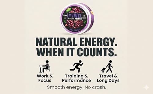 Image of LyvWel 225mg Caffeine Pouches, Guarana-Powered Energy Pouches, Nootropic Pouches, Nicotine Free Pouches & Tobacco-Free, 5-Pack, 70 Pouches