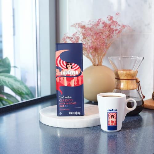 Image of Lavazza Dolcevita Classico Ground Coffee 6 Bags of 12oz, Medium Roast, Rich and Full-bodied, Intensity 3 /5, Arabica and Robusta, Ideal for Drip Brewers, (Pack of 6) - Package May Vary