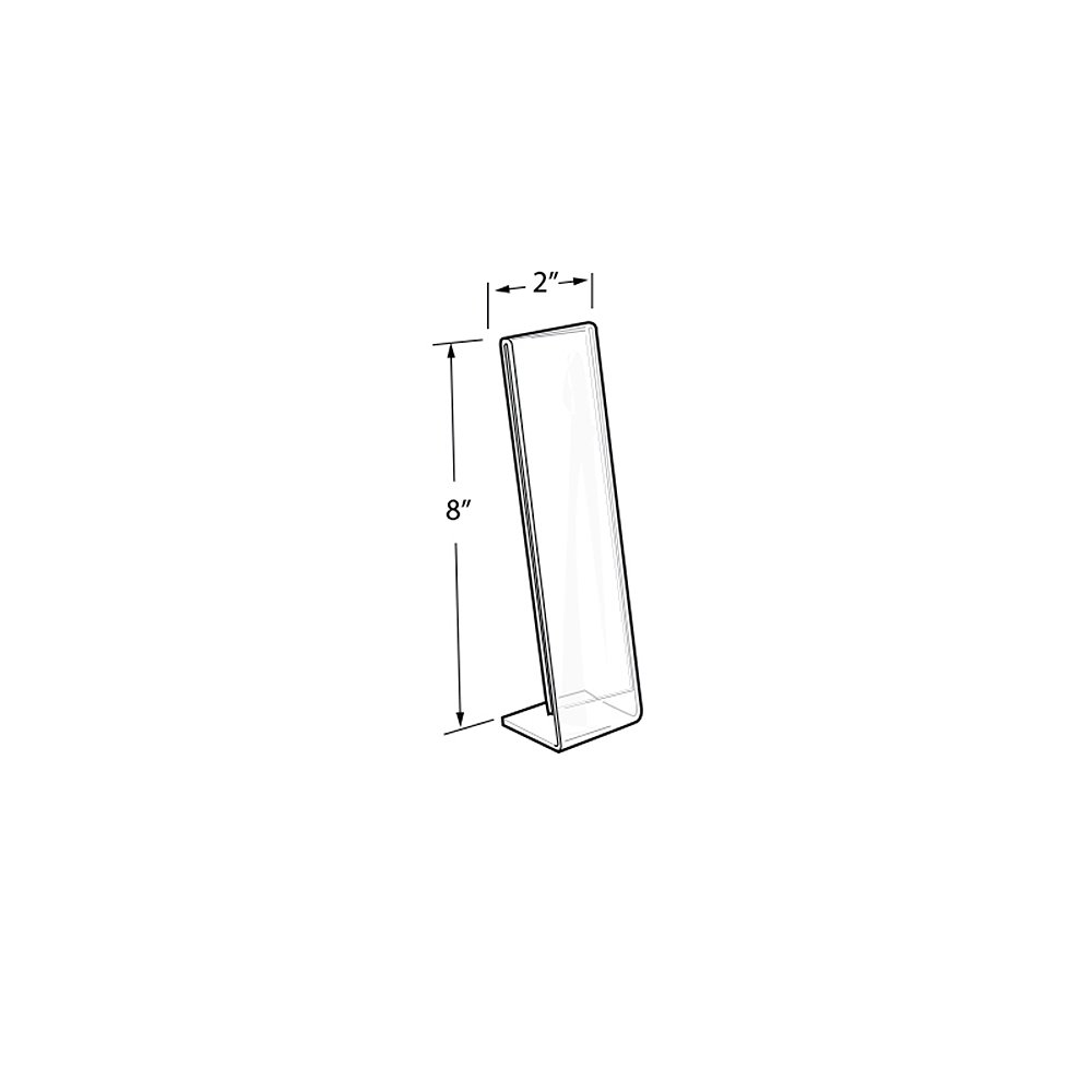 Azar pantallas 112768 2 "W x 8" H vertical en forma de L SIGN holder-10pk