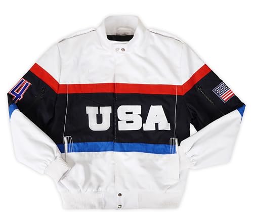Mens USA Sports Closing Ceremony American Team Jacket USA Flagbearer Bomber Cotton Lightweight Jacket