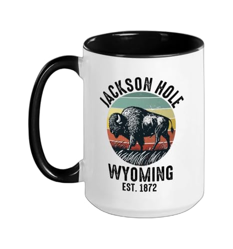 Jackson Hole Wyoming Bison Ceramic Mug 15oz