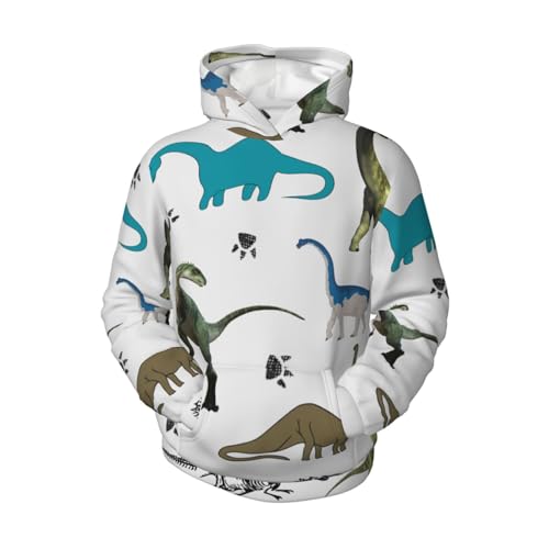 Vintage Dinosaur Boy, Girls Sports Shirt Youth Pullover Fashion Hooded Sweatshirt4
