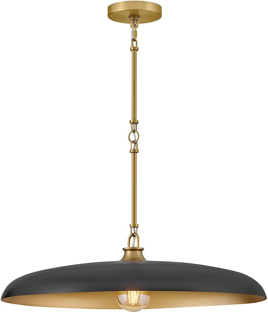 Brass and Black Chandelier