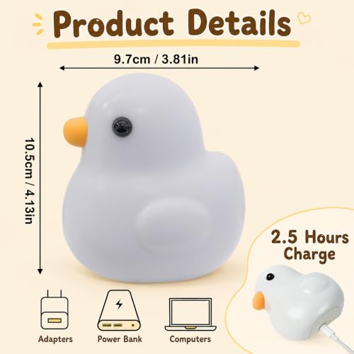 Image of Attivolife Duck Night Light Motion Sensor Kids, Magnetic Locker Light