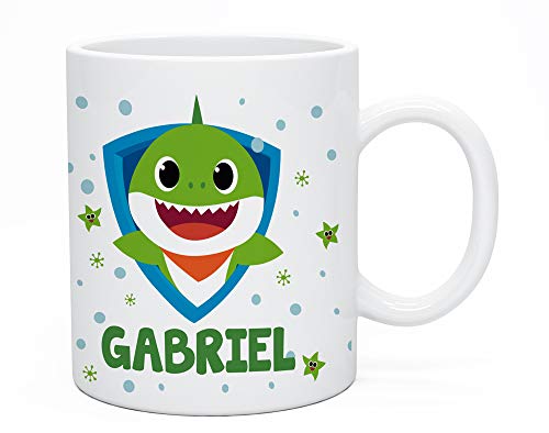 Regalo Original Taza de plástico Infantil Personalizada con Nombre y Baby Shark para la Vuelta al...