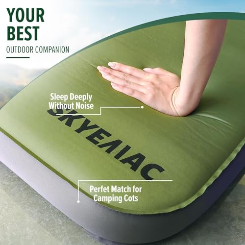 SKYEMAC 4-Inch Thick Self-Inflating Camping Pad with 13R Memory Foam, 78" x 29" Portable Mattress with Pump Bag, Ideal for Outdoor Adventures - Image 6