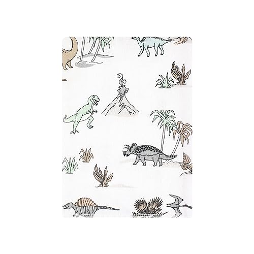 Image of Hudson Baby Unisex Baby Cotton Flannel Burp Cloths Bundle, Neutral Dino World, One Size