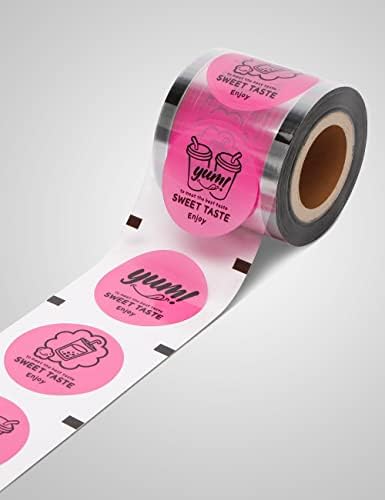 WantJoin Cup Sealing Film Tea Cup Sealing Film Boba Cup Sealer Film PP 90-105 mm 3000 Cups for PP Plastic and Paper Cups (pink)