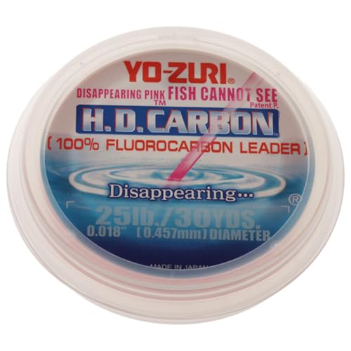 Yo-Zuri 30-Yard HD Fluorocarbon Leader Line, Pink, 25-Pound