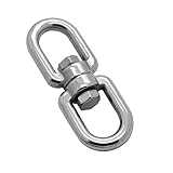 Constrabo | Anneau pivotant en Acier Inoxydable AISI 316 V4A - M8 | BL 1900 kg, 8 mm | Fixation de fauteuils Suspendus, Sac de Frappe, balançoire | Crochet à œil pivotants à Double extrémité