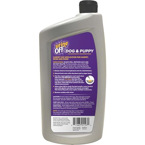 Urine OFF Puppy & Dog Pet Stain Remover | Freshly Scented Carpet Cleaner | Bio Enzymatic Stain & Urine Odor Eliminator | Pet Safe Cleaner | 32 oz.