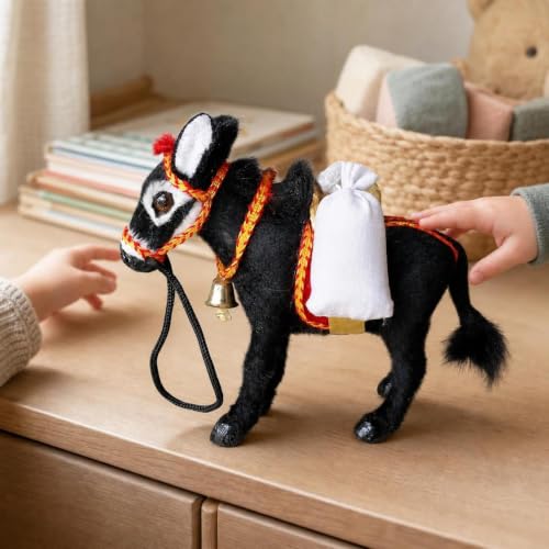 Peluche burro de 16 cm pequeño y negro café para niños 5