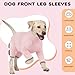 IDOMIK Dog Surgery Recovery Suit for Front Leg Wounds&Joint Pain, Soft Dog Leg Sleeve to Stop Licking, Stretchy Surgical Suit for Spay Neuter, Pet Onesie Alternative to Cone,Pink,2XL