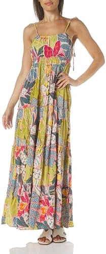 Angie Womens Angie Womens Tie Spaghetti Straps Tiered Ruffle Maxi Dress