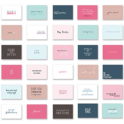 Ruby Ashley Lot de 30 cartes postales A6 avec de beaux mots et designs