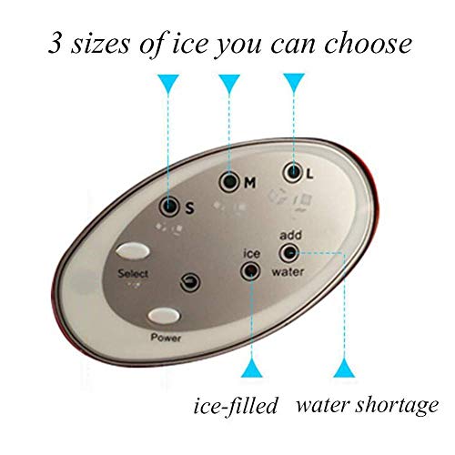 MHGD Eismaschine klein, elektrische Eiswürfelmaschine leise, 3 Eiswürfelgrößen 3 l Tank 18 kg 24-Stunden-Schaufelkorb – Bild 7