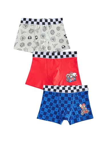NEXT Niños Pack de 3 Calzoncillos con Licencia Mario 7 Años-8