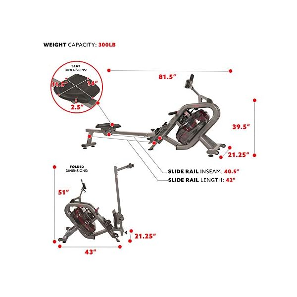 Sunny-Health-Fitness-Phantom-Hydro-Water-Rowing-Machine-SF-RW5910-Silver Sunny Health & Fitness Phantom Hydro Water Rowing Machine - SF-RW5910, Silver